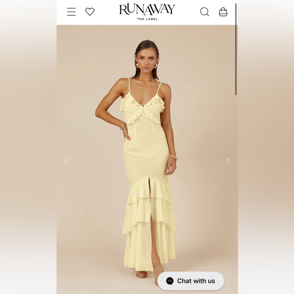 NWT Runaway the Label Yellow Maxi Dress